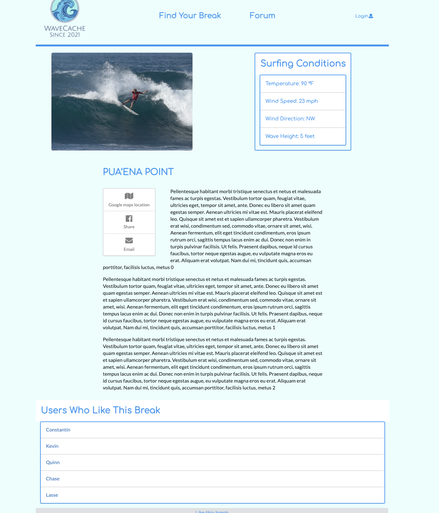 Surf Break Page